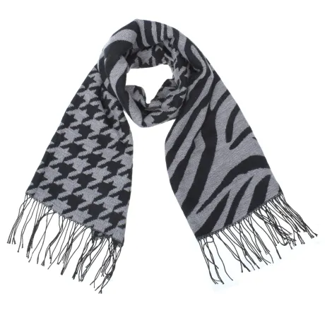 Large Houndstooth and Zebra Combo Scarf