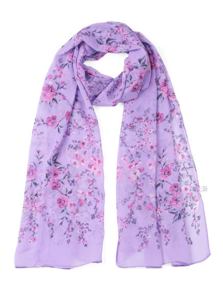 Allegra K- Floral Chiffon Long Scarf Wrap Shawl