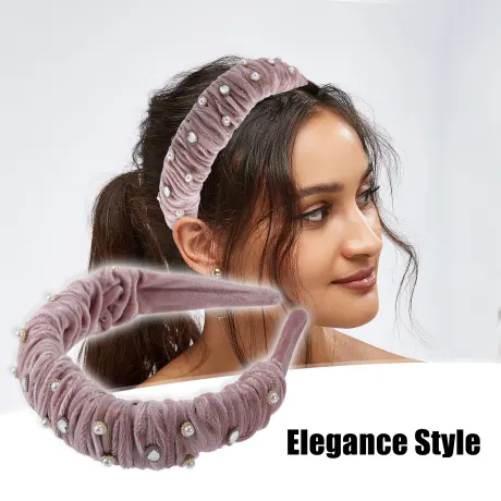 Unique Bargains - Rhinestone Glitter Padded Plush Headband