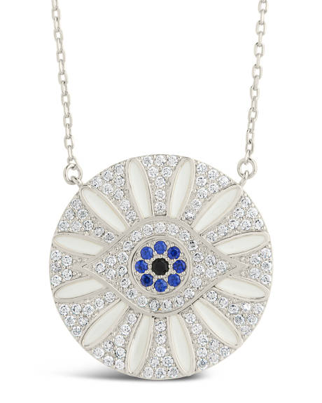 Sterling Forever - Evil Eye & Cz Petal Pendant