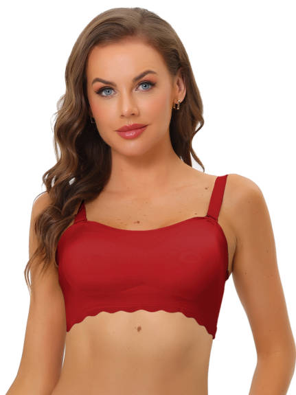 Allegra K- Wirefree Non-Slip Tube Top Removable Straps Bras