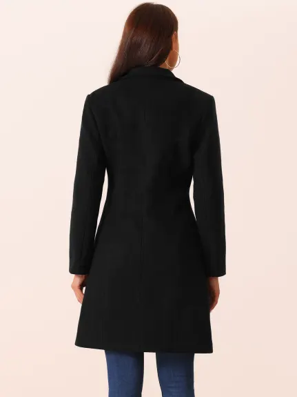 Allegra K - Manteau à simple boutonnage avec revers cranté