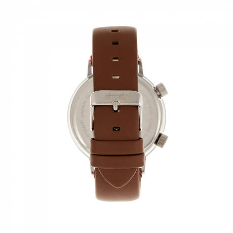 Simplify - The 3300 Leather-Band Watch - Dark Brown/Grey