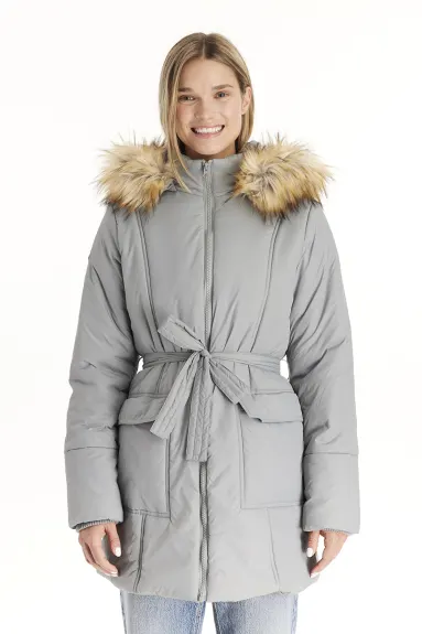 Rachel - 3 in 1 Maternity Coat With Belt - Modern Eternity Maternity