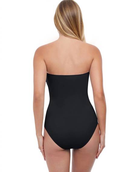 Profile By Gottex Maillot de bain une pièce Bandeau sans bretelles froncé sur le devant