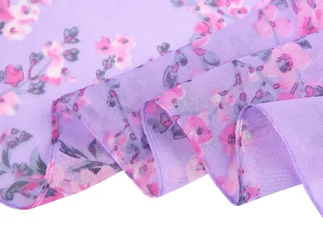 Allegra K- Floral Chiffon Long Scarf Wrap Shawl