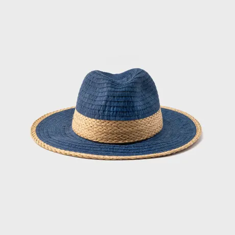 Florent - Fedora pliable avec detail de paille