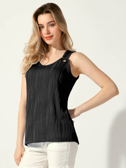 Allegra K - Scoop Neck Summer Loose Tank Top