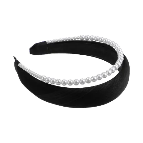 Unique Bargains - Double Layer Faux Pearl Sponge Headband