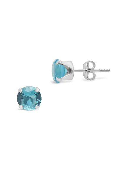 Sterling Forever - Sterling Silver 7mm Rainbow Cz Studs