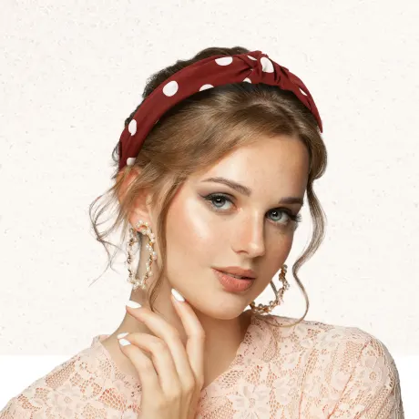 Unique Bargains- Polka Dot Wide Knotted Headband