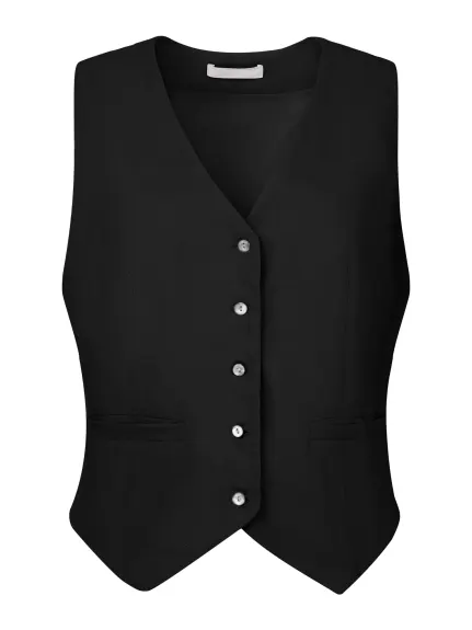 Hobemty- Linen Vest Sleeveless Button Down Waistcoat