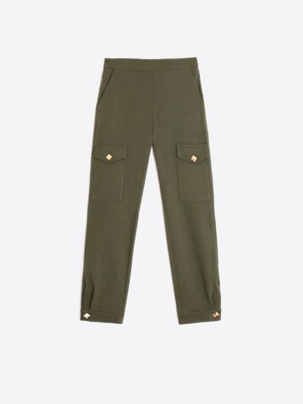 Vilagallo - Trouser Cargo Green Stretch Knit