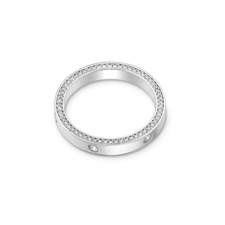 Bague en argent sterling et CZ avec détail de bande pavée - Ag Sterling