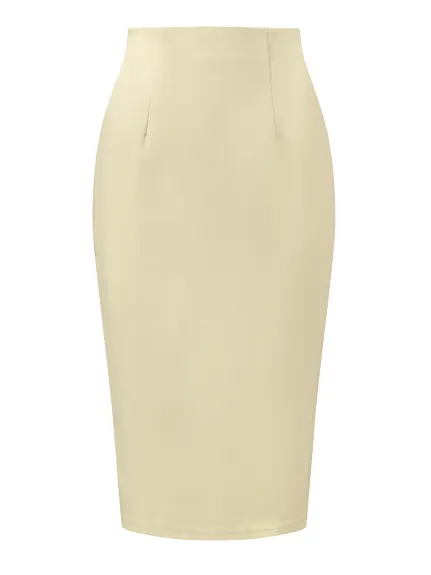 Allegra K- Knee Length High Waist Pencil Skirt