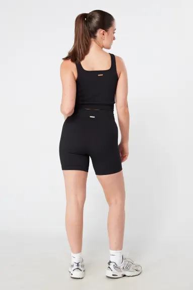 Twill Active Rib Cycle Short - BLACK