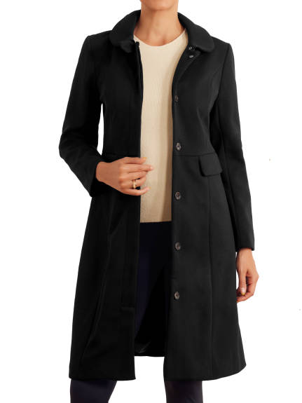 Allegra K - A-Line Mid-Length Winter Coat