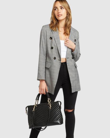 Belle & Bloom Too Cool For Work Plaid Blazer