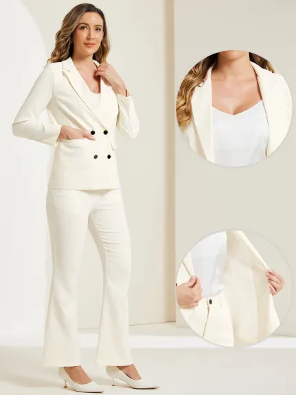 Allegra K - Costume de travail d'affaires blazer et pantalon