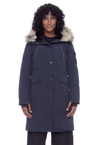 Alpine North - LAURENTIAN | Parka longue femme recyclée duvet végan capuche fausse fourrure