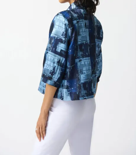 Joseph Ribkoff - Woven Jacquard Abstract Boxy Jacket