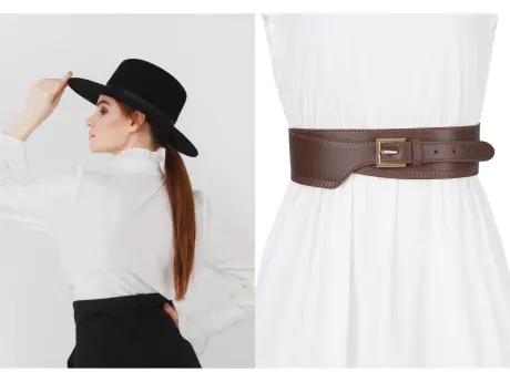 Allegra K- Obi Waist Wide Belt Buckle