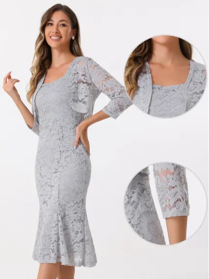 Allegra K - Sleeveless Lace Fishtail Dress Elegant Outfits