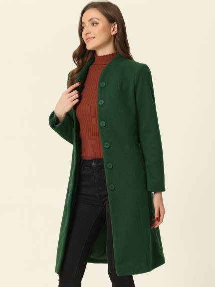 Allegra K- Collarless Single Breasted Tie Waist Coats