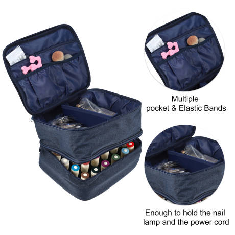 Unique Bargains- Nail Polish Double Layer Makeup Organizer Travel Case