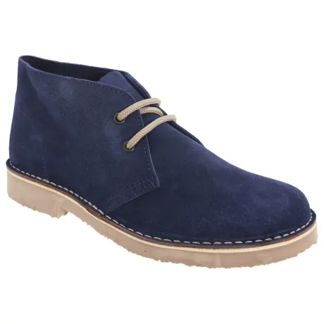 Roamers - Womens/Ladies Real Suede Round Toe Unlined Desert Boots