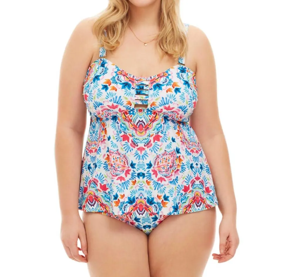 Always for Me - Festival Plus Size Tankini Top With Matching Tankini Bottom