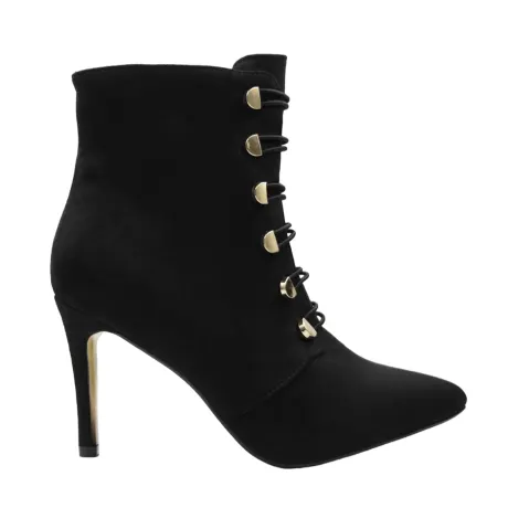 Where's That From - Womens/Ladies Blythe Faux Suede Pointed Button Detail Mid Heel Ankle Boots