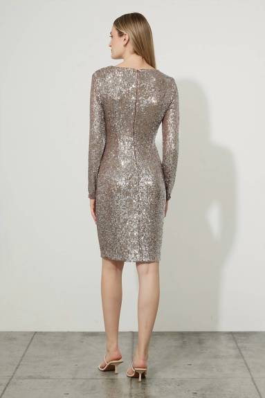 Joseph Ribkoff - Long Sleeve Sequined Dress