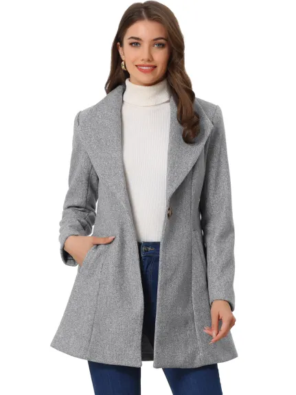 Allegra K- Shawl Collar Button Long Overcoat