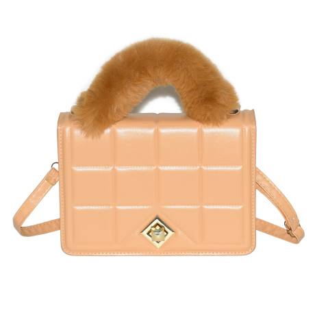 Nicci Ladies Handbag with Faux Fur Handle