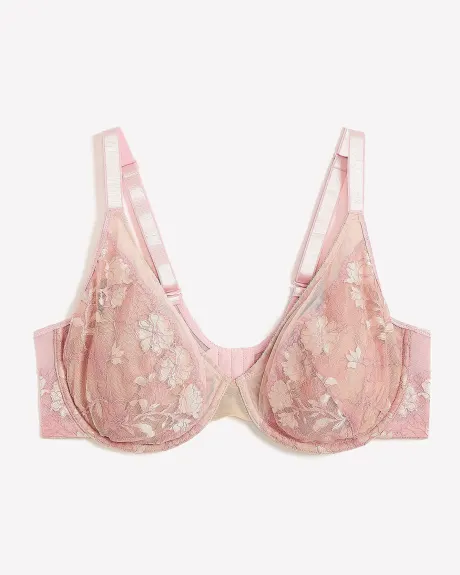 Soutien-gorge pigeonnant avec dentelle deux tons et maille - Collection Déesse