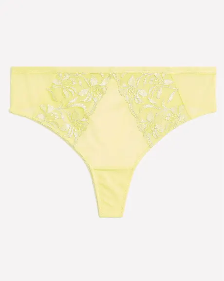 Culotte tanga en satin avec broderies - Déesse Collection