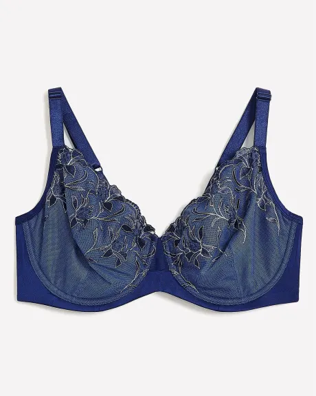 Unlined Plunge Balconette Bra with Embroidery - Déesse Collection