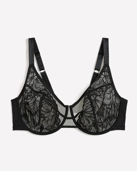 Lace and Mesh Underwire Bra - Déesse Collection