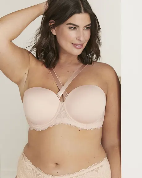 Soutien-gorge en microfibre avec armatures sans bretelles, bonnets G-H - Déesse Collection