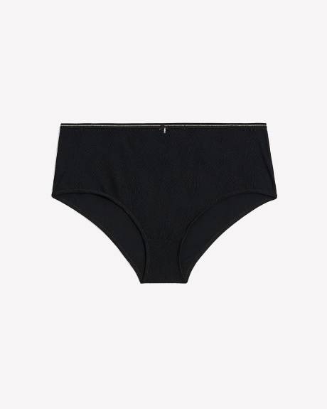 Culotte noire en tricot texturé avec élastique métallique - Déesse Collection