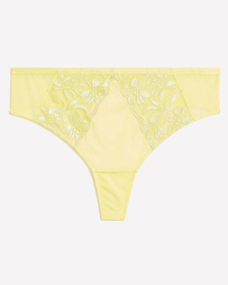 Satin Thong with Embroidery - Déesse Collection