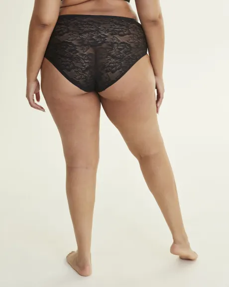 Culotte classique en dentelle avec élastique à la taille - Déesse Collection