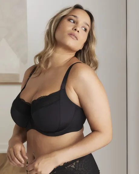 Soutien-gorge avec armatures à encolure en dentelle - Déesse Collection