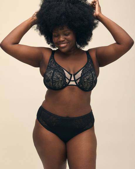 Lace and Mesh Underwire Bra - Déesse Collection