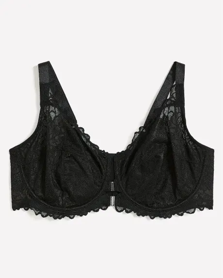 Soutien-gorge non doublé à fermeture avant avec dentelle – Déesse Collection