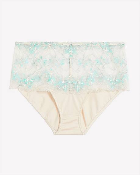 Microfibre Brief with Lace Waist and Bow - Déesse Collection