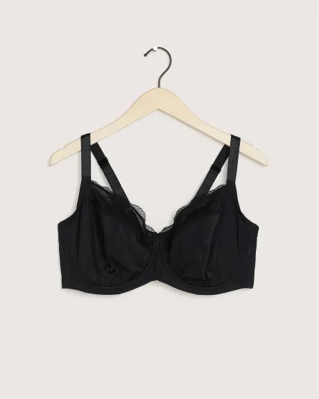 Underwire Bra with Lace at Neckline - Déesse Collection