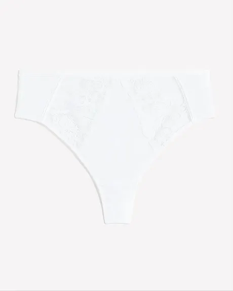 Culotte tanga en satin avec dentelle et maille - Collection Déesse