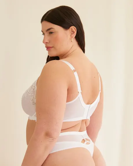 Soutien-gorge balconnet non doublé en dentelle et mesh - Collection Déesse